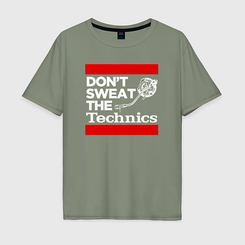 Мужская футболка оверсайз Dont sweat the Technics / Авокадо – фото 1