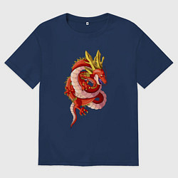 Мужская футболка оверсайз Кровавый дракон