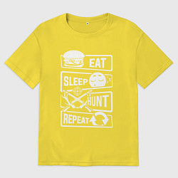 Мужская футболка оверсайз Еда сон охота