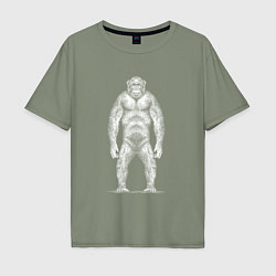 Мужская футболка оверсайз Шимпанзе в полный рост