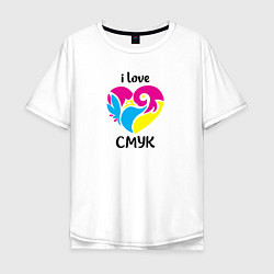 Мужская футболка оверсайз I love cmyk