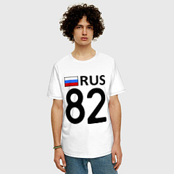 Футболка оверсайз мужская RUS 82, цвет: белый — фото 2