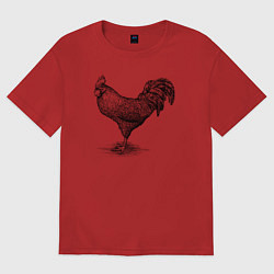 Мужская футболка оверсайз Петух