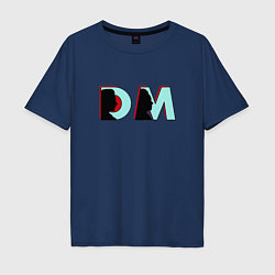 Футболка оверсайз мужская Depeche Mode - DM logo, цвет: тёмно-синий