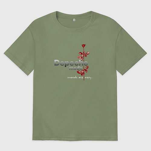 Мужская футболка оверсайз Depeche Mode - Words are very / Авокадо – фото 1