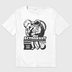 Футболка оверсайз мужская Академия астронавтов, цвет: белый