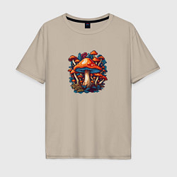 Мужская футболка оверсайз Сказочные грибы