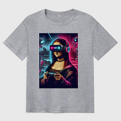 Мужская футболка оверсайз Mona Lisa is an avid gamer - fantasy