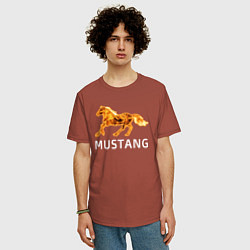 Футболка оверсайз мужская Mustang firely art, цвет: кирпичный — фото 2