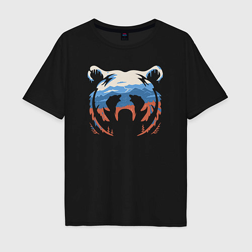 Мужская футболка оверсайз Русский медведь-sultan ruart / Черный – фото 1
