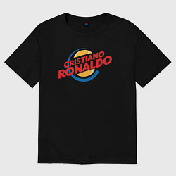 Футболка оверсайз мужская Ronaldo burger, цвет: черный