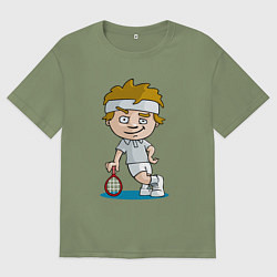 Футболка оверсайз мужская Теннисист, цвет: авокадо