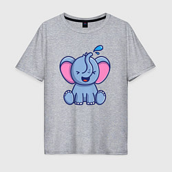 Мужская футболка оверсайз Радостный слонёнок