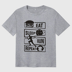 Мужская футболка оверсайз Есть спать бегать