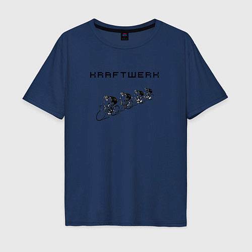 Мужская футболка оверсайз Kraftwerk - Tour de france / Тёмно-синий – фото 1