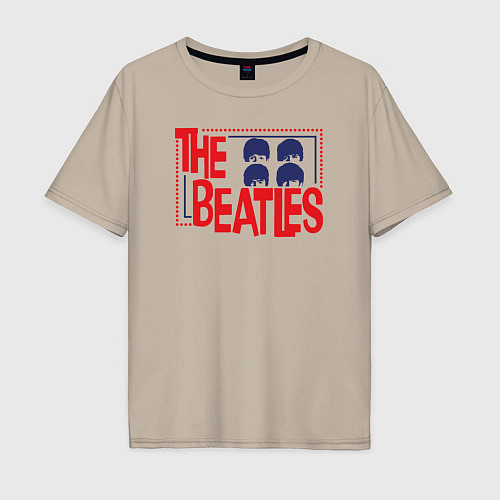 Мужская футболка оверсайз The Beatles Star / Миндальный – фото 1