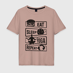 Мужская футболка оверсайз Eat sleep yoga repeat
