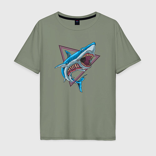 Мужская футболка оверсайз Акула зомби / Авокадо – фото 1
