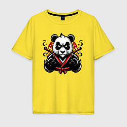 Мужская футболка оверсайз Панда в кимоно