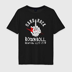 Футболка оверсайз мужская Hard rock 1970, цвет: черный