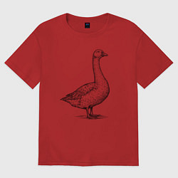 Мужская футболка оверсайз Гусь в профиль