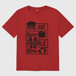 Мужская футболка оверсайз Eat sleep hardstyle