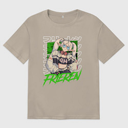 Футболка оверсайз мужская Frieren mage elf, цвет: миндальный