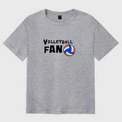 Футболка оверсайз мужская Фанат волейбола, цвет: меланж