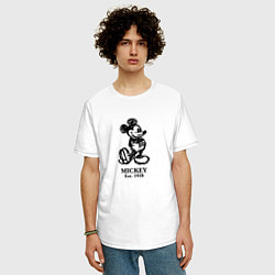 Футболка оверсайз мужская Mickey classic: origin 1928, цвет: белый — фото 2