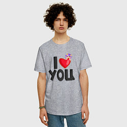 Футболка оверсайз мужская I love you Lavinia cоllection, цвет: меланж — фото 2