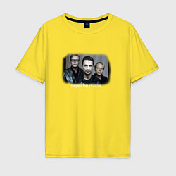Футболка оверсайз мужская Depeche Mode - a band with Fletch, цвет: желтый