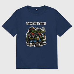 Мужская футболка оверсайз Плохие Гены - крокодилы с вредными привычками