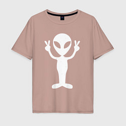 Мужская футболка оверсайз Peace alien