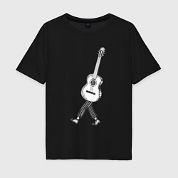 Мужская футболка оверсайз Человек гитара
