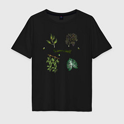 Футболка оверсайз мужская The botanical world easy, цвет: черный