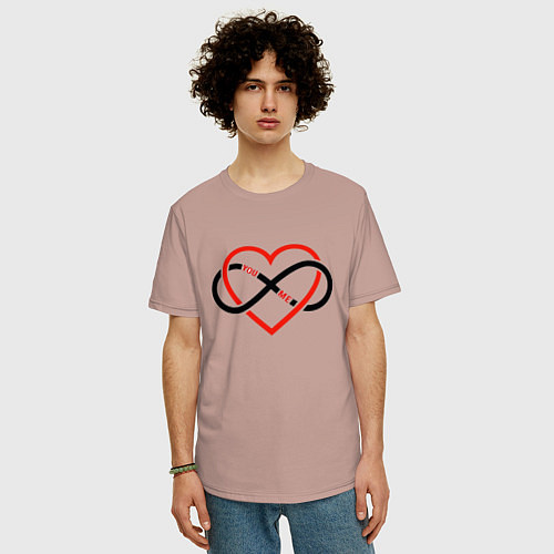 Мужская футболка оверсайз Бесконечная любовь / Пыльно-розовый – фото 3