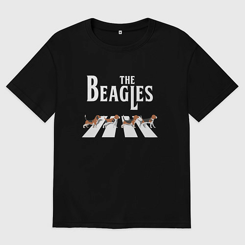 Мужская футболка оверсайз Бигли The Beatles пародия / Черный – фото 1