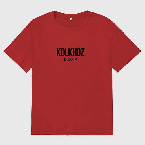 Мужская футболка оверсайз Kolkhoz / Красный – фото 1