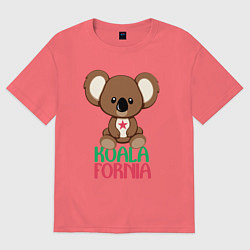 Футболка оверсайз мужская Koalafornia, цвет: коралловый