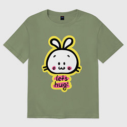 Футболка оверсайз мужская Зайчик давай обниматься, цвет: авокадо