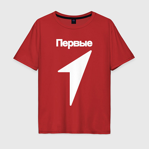 Мужская футболка оверсайз Движение Первых / Красный – фото 1