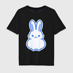 Футболка оверсайз мужская White bunny, цвет: черный
