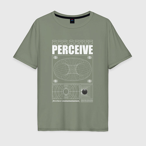 Мужская футболка оверсайз Perceive streetwear / Авокадо – фото 1