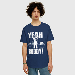 Футболка оверсайз мужская Yeah buddy - Ронни Коулман, цвет: тёмно-синий — фото 2