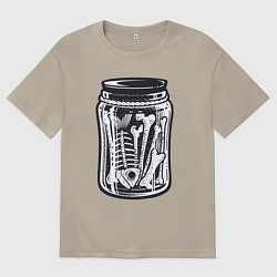 Футболка оверсайз мужская Кости в банке, цвет: миндальный