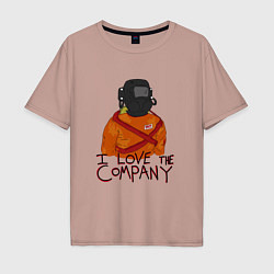 Футболка оверсайз мужская Lethal Company: I Love the Company, цвет: пыльно-розовый