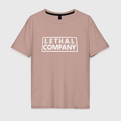 Футболка оверсайз мужская Lethal company logo, цвет: пыльно-розовый