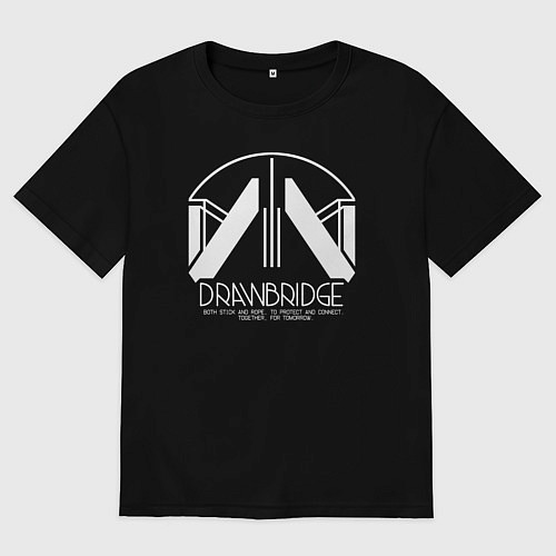Мужская футболка оверсайз Drawbridge logo death stranding 2 / Черный – фото 1