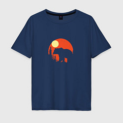 Мужская футболка оверсайз Медведь на фоне природы