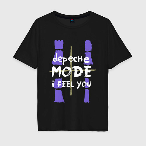 Мужская футболка оверсайз Depeche Mode - I feel you single / Черный – фото 1